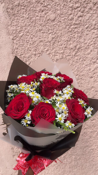 Bouquet de roses naturelles