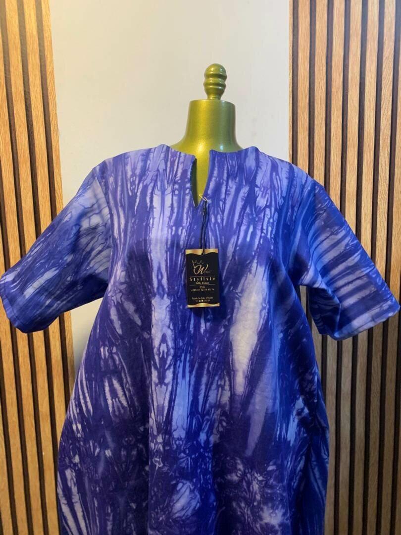 Robe mi-longue bohème bleue