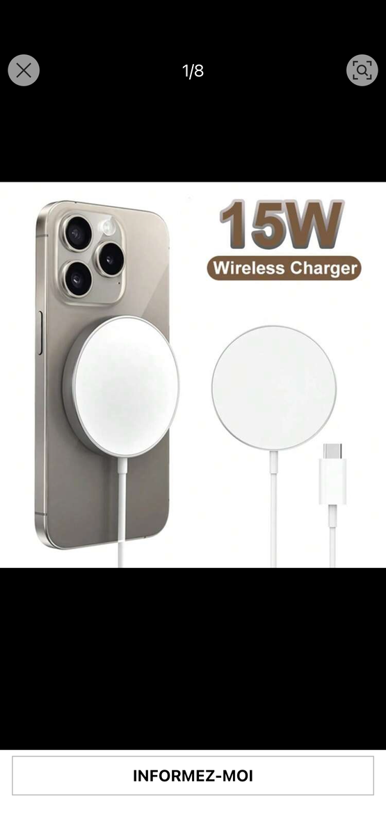 Chargeur sans fil rapide 15W