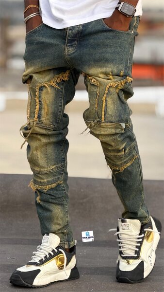 Jeans Rapiécés Tendance Homme