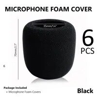 6 PCS Microphone Covers Microphone Windscreen Sponge Cover Hand Mic Foam Cover Protective Cap for Handheld Mic