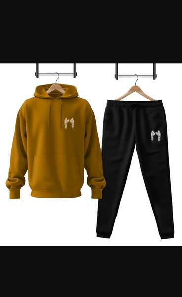 Men's printed hoodie track suit