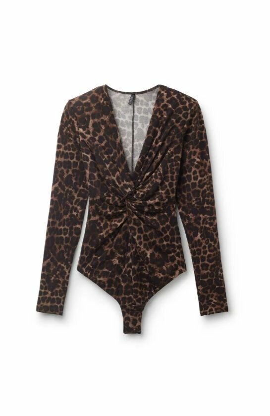 Body léopard manches longues