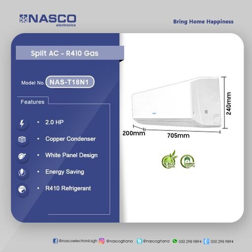 NASCO-2.0HP-R410-SPLIT-AIR-CONDITIONER-NAS-T18N1