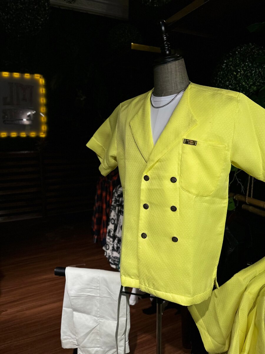 Chemise jaune chic homme
