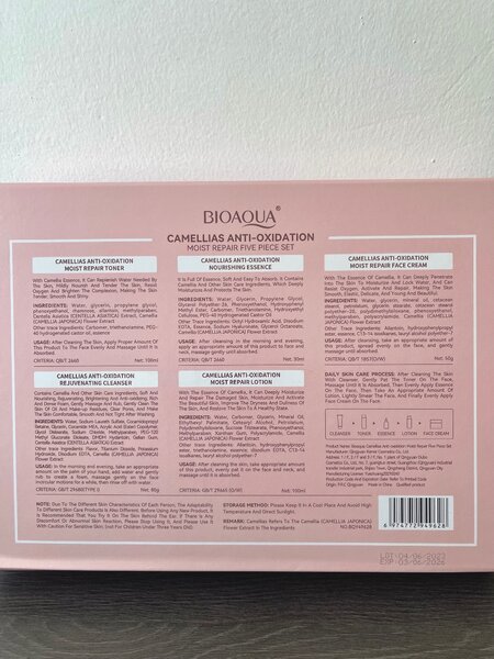 5 piece camellias anti-oxidation moist repair set