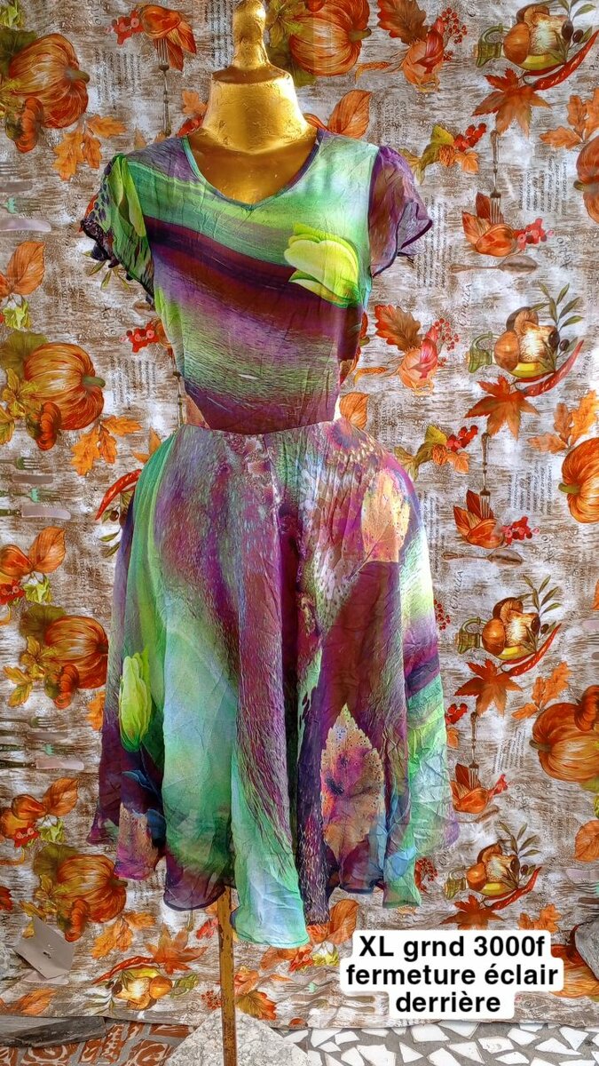 Robe élégante en coton à carreaux