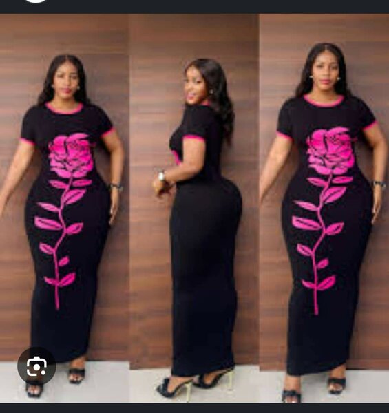 Robe longue florale noire