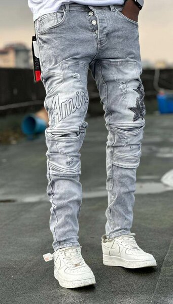 Jean gris délavé homme stylé