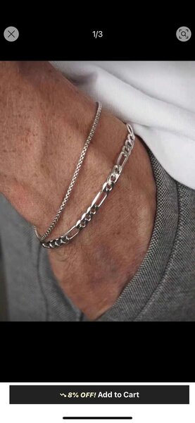 Bracelet chaîne argent homme