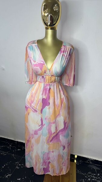 Robe maxi colorée fluide élégante