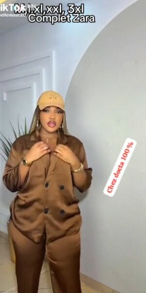 Complet satin Zara marron