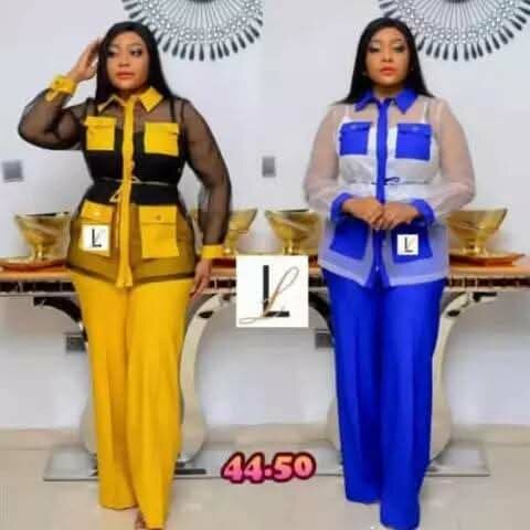 Ensemble blouse et pantalon chic