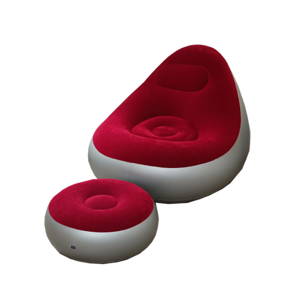 Chaise gonflable avec repose-pied