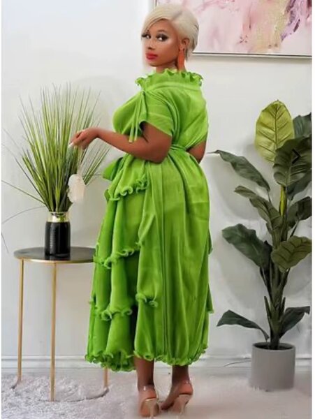 Robe Maxi Élégante à Volants