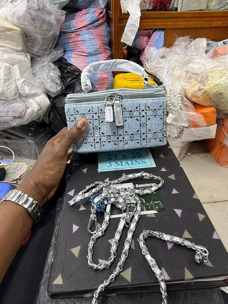 Sac à main en dentelle bleu