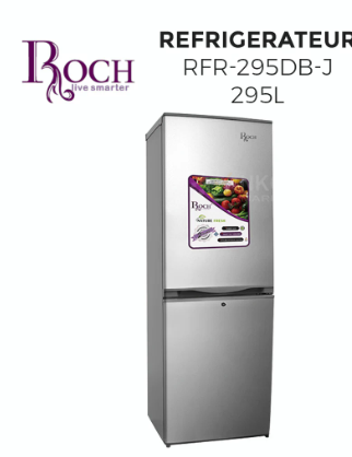 Réfrigérateur Roch – RFR – 295DB-J – 295L – Gris – 12 Mois