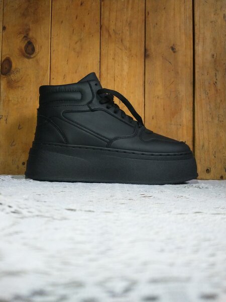 Chaussures montantes en cuir noir pour hommes