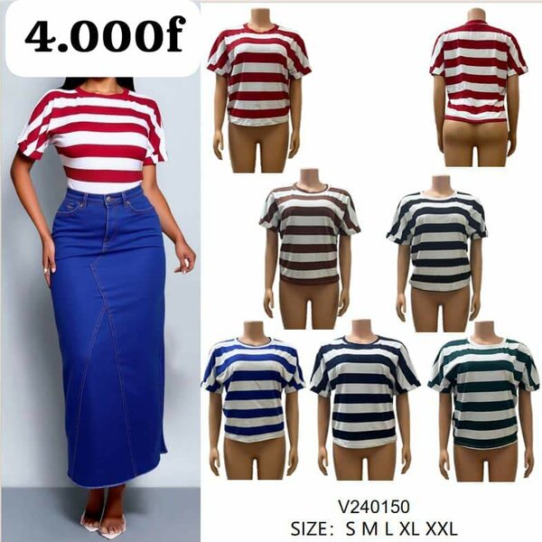 T-shirt Rayé Femme Confort