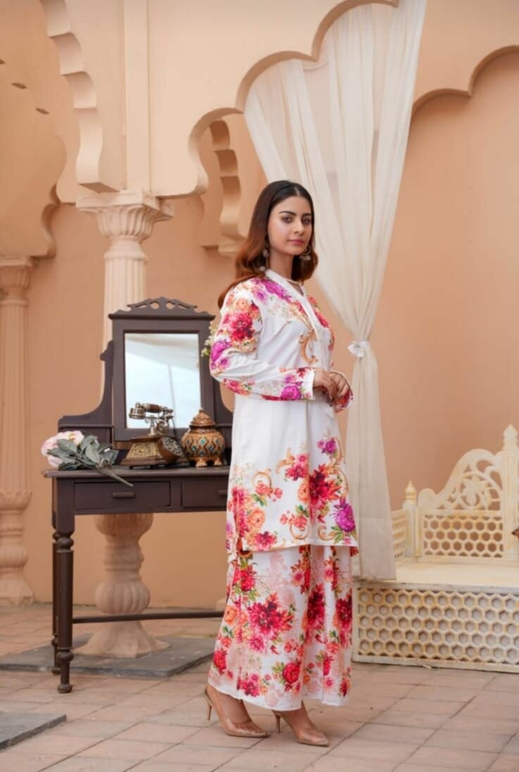 Zirwahaa White Digital 2pc