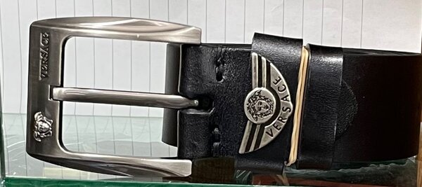 Ceinture en cuir noir Versace