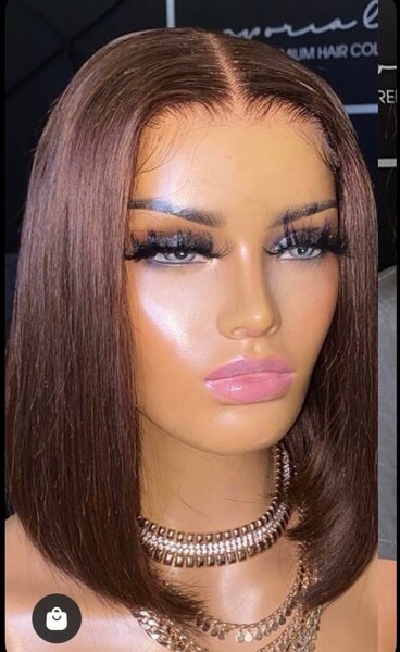 Perruque bob lisse rouge chic