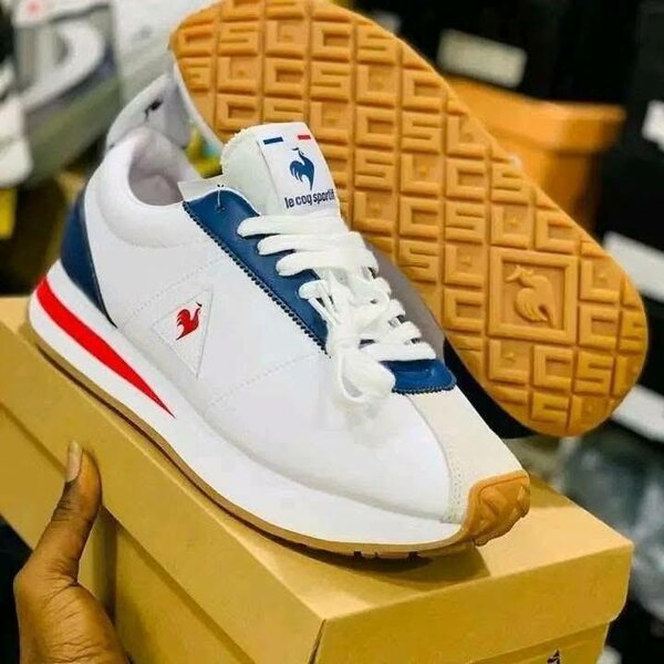 Sneakers sport chic blanc-rouge