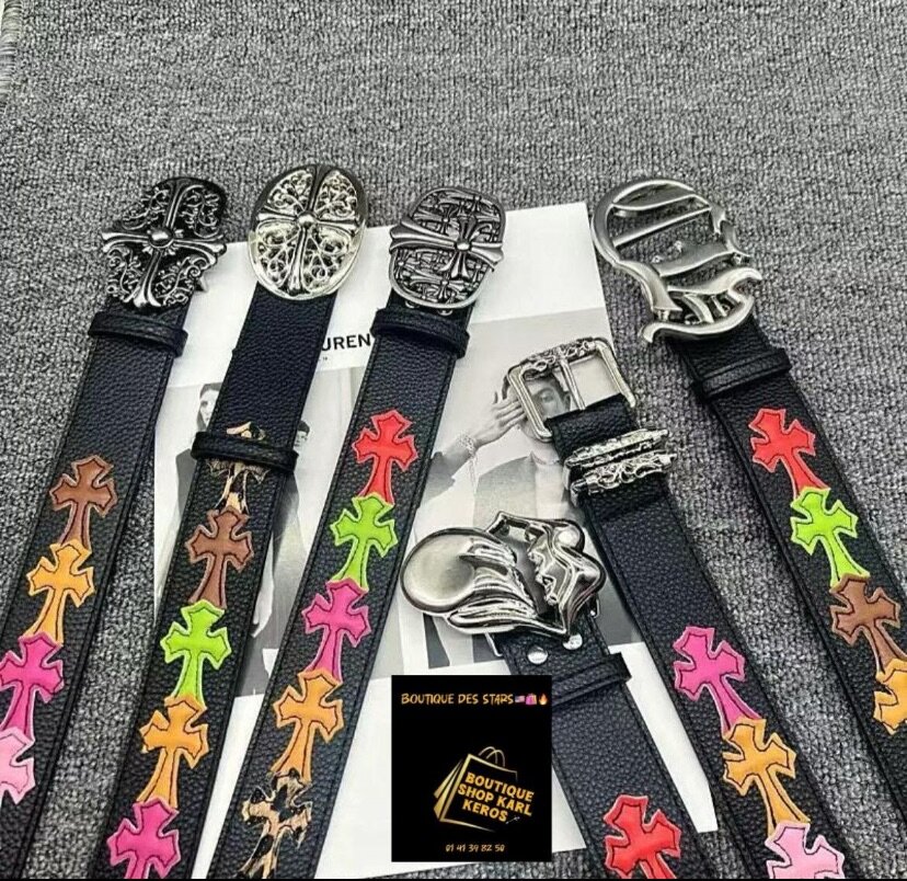 Ceintures en cuir multicolores