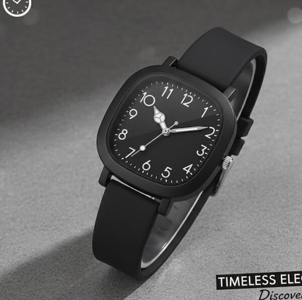 Montre élégante noire pour hommes
