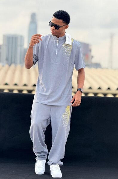 Ensemble de Survêtement Gris Tendance