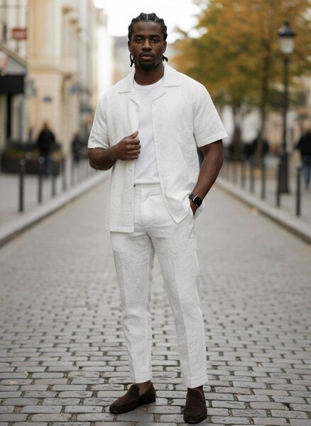 Ensemble estival blanc pour homme