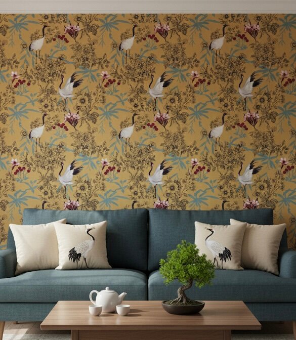 Papier peint floral exotique