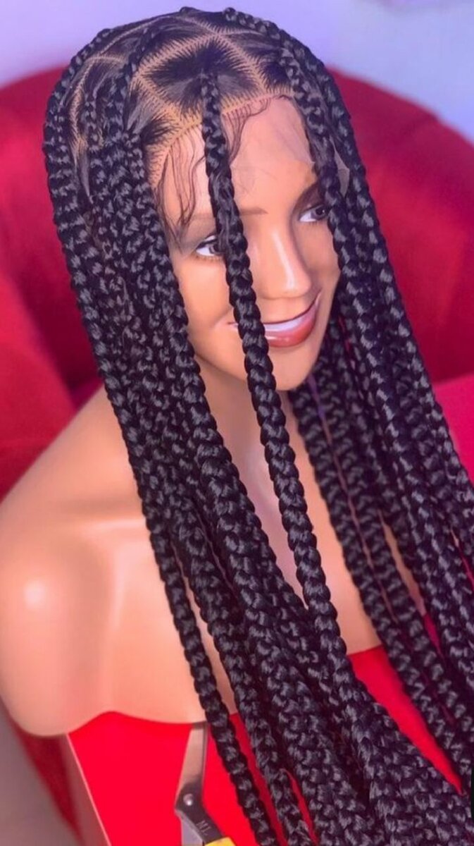 Perruque tressée à dentelle