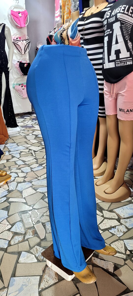 Pantalon élégance bleu femme