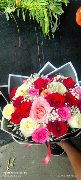 Bouquet de roses romantiques