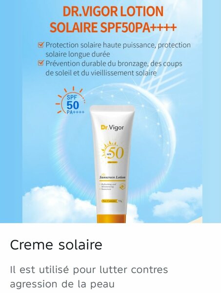 Crème solaire SPF 50 PA++++