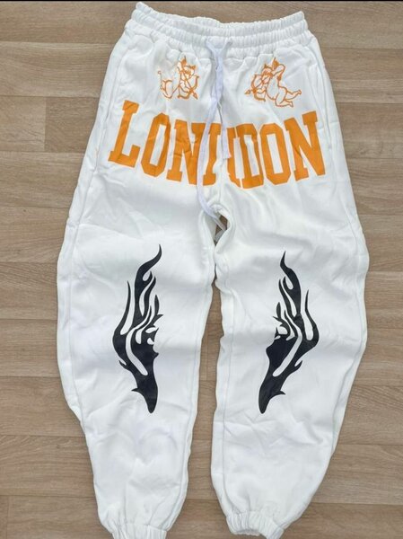 Pantalon de survêtement blanc avec motif Londres