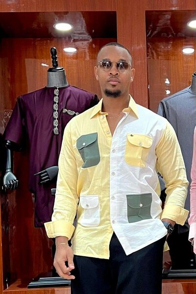 Chemise à poches homme design