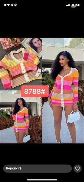 Robe rayée colorée chic