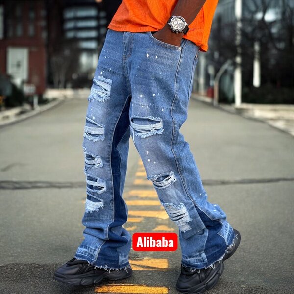 Jeans déchirés style urbain