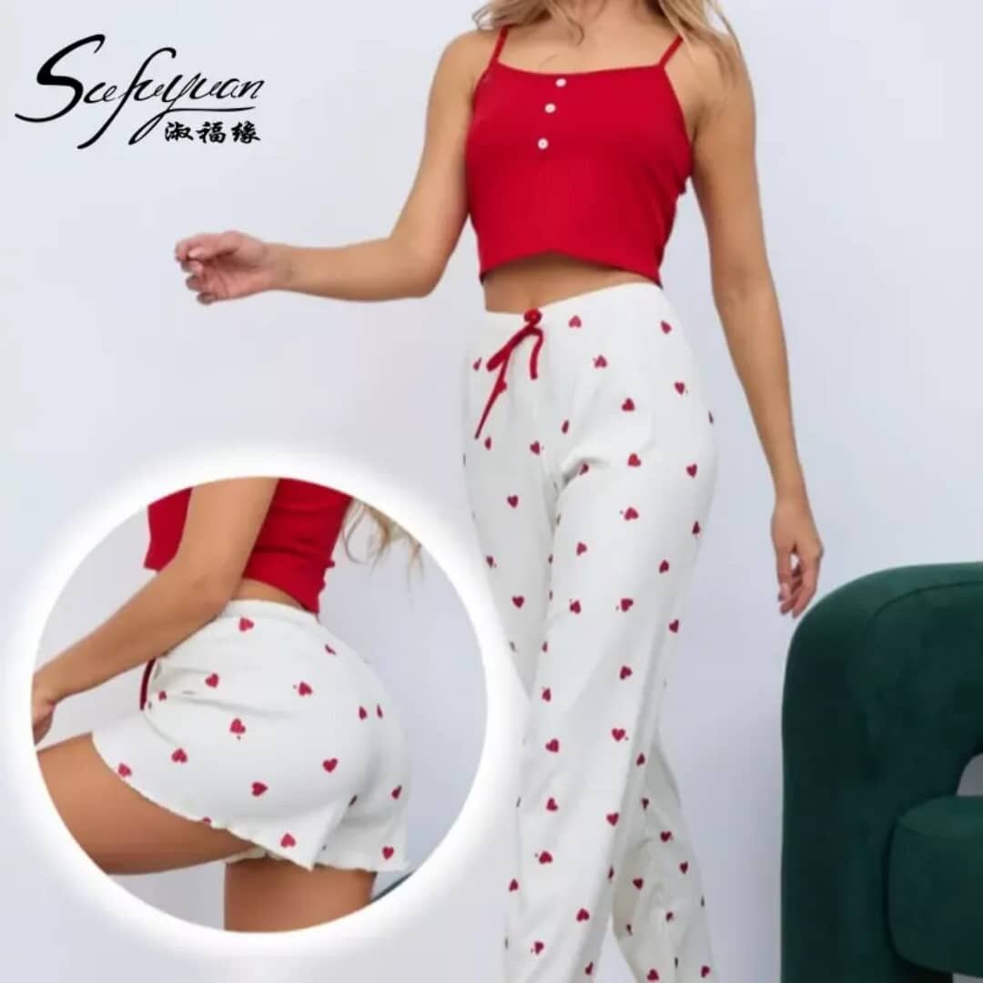 Pyjama femme à cœurs doux