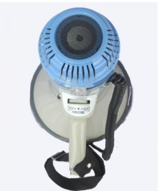 Mégaphone Grand Avec Clé USB + Pile - Bullé/Blanc