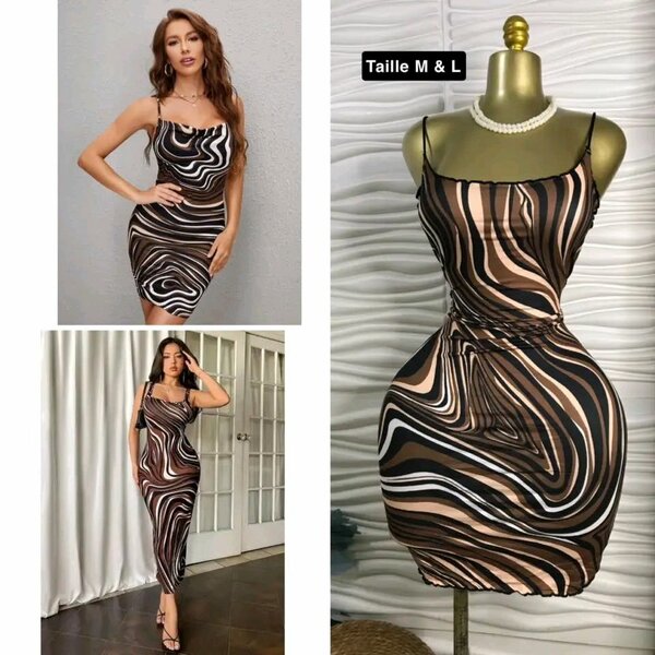 Robe moulante imprimée chic