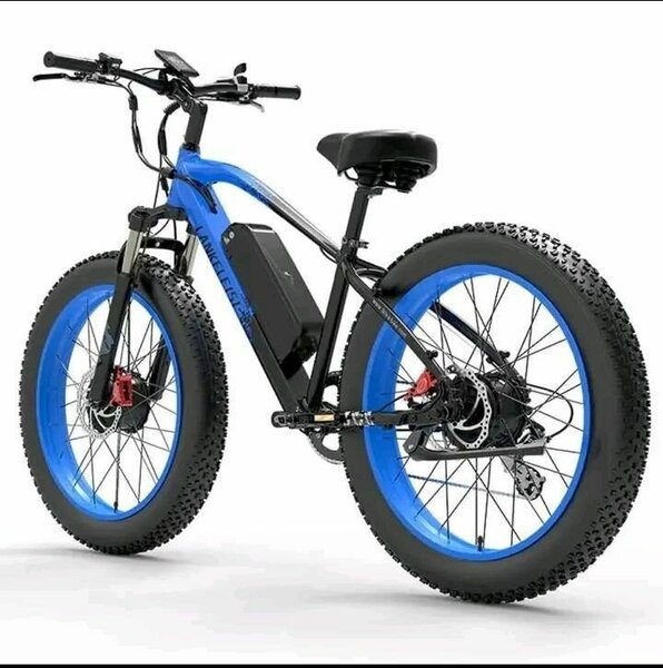 Vélo électrique tout terrain bleu