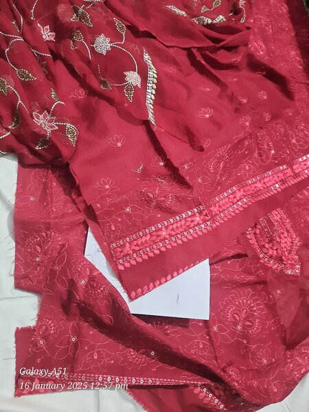 Unstitched Cross stitch lawn embroideried 3pc