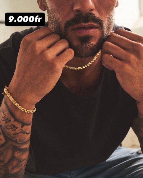 Ensemble Collier et Bracelet en Acier