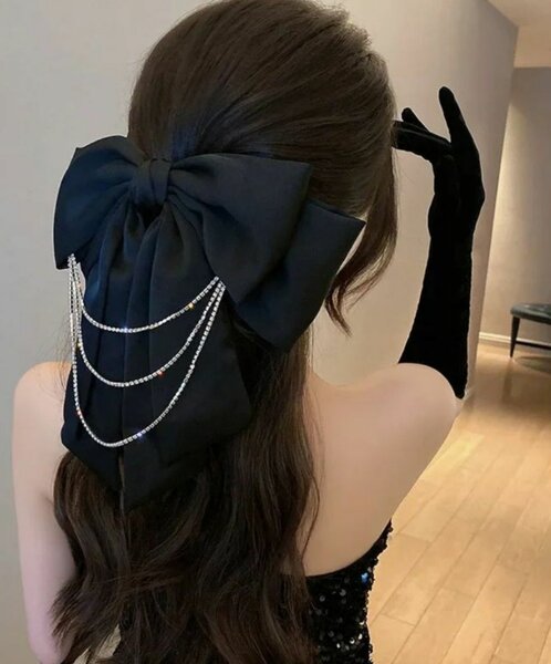1 Piece Silk hair bow,big size with clip