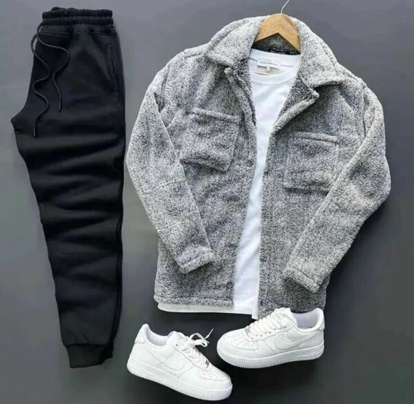 Veste en laine douce grise