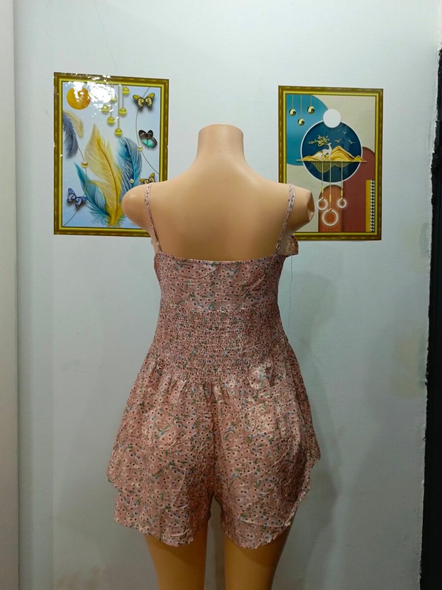 Combishort fleuri été femme