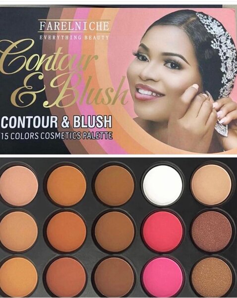 Powder palette with blush and bronzer